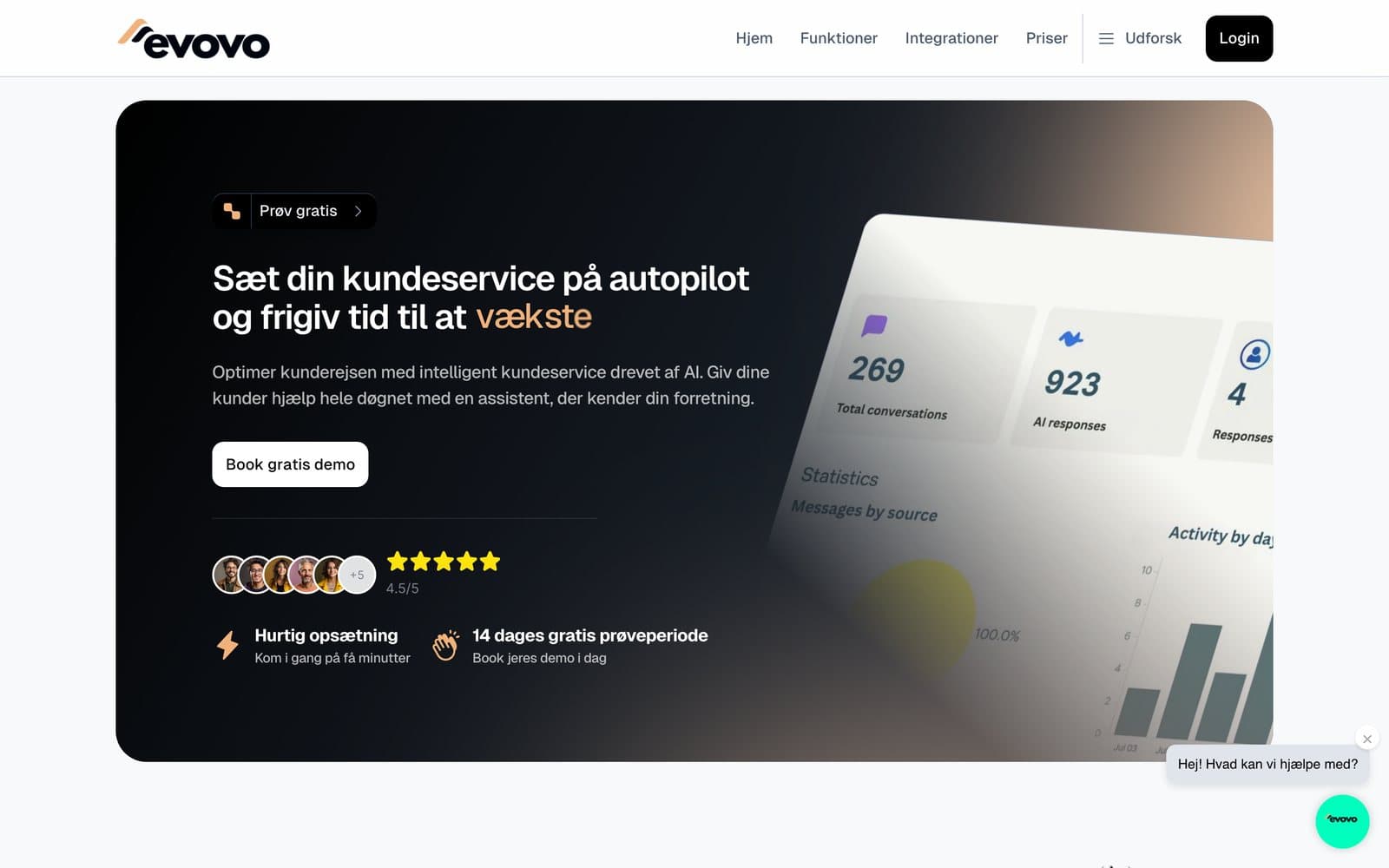 Page d’accueil du site Evovo