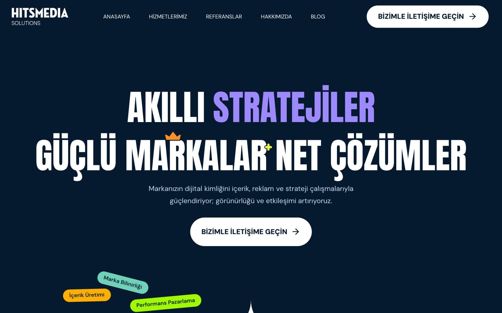 Page d’accueil du site Hits Media Solutions