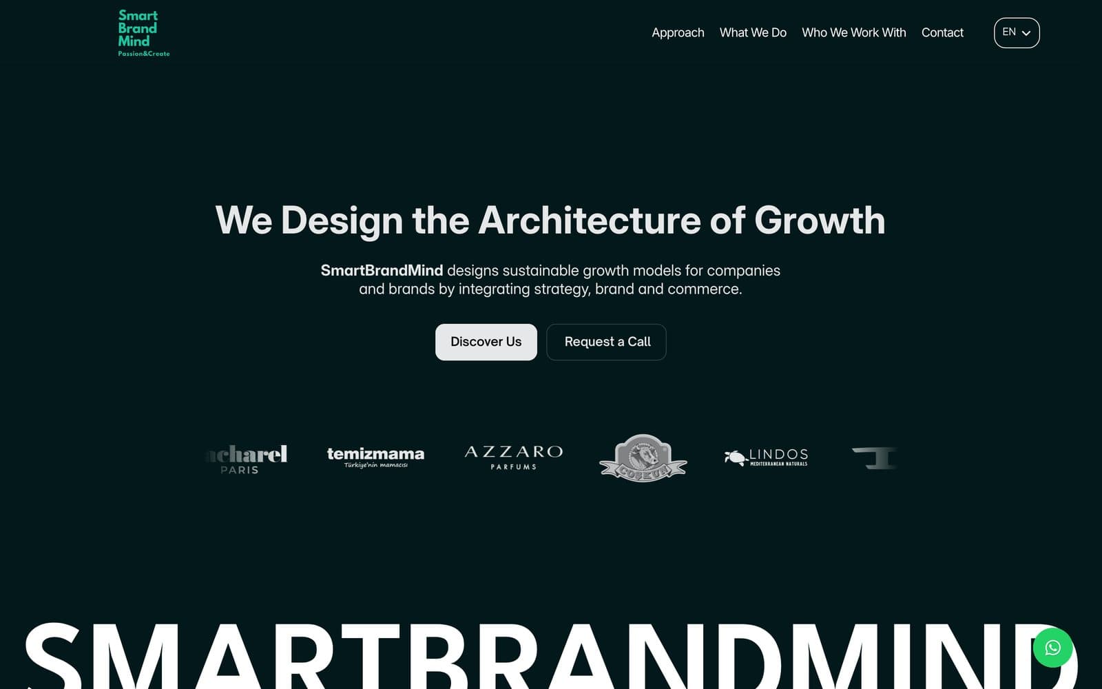 Page d’accueil du site SmartBrandMind