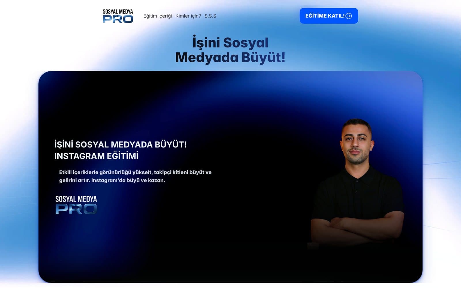 Page d’accueil du site Sosyal Medya PRO
